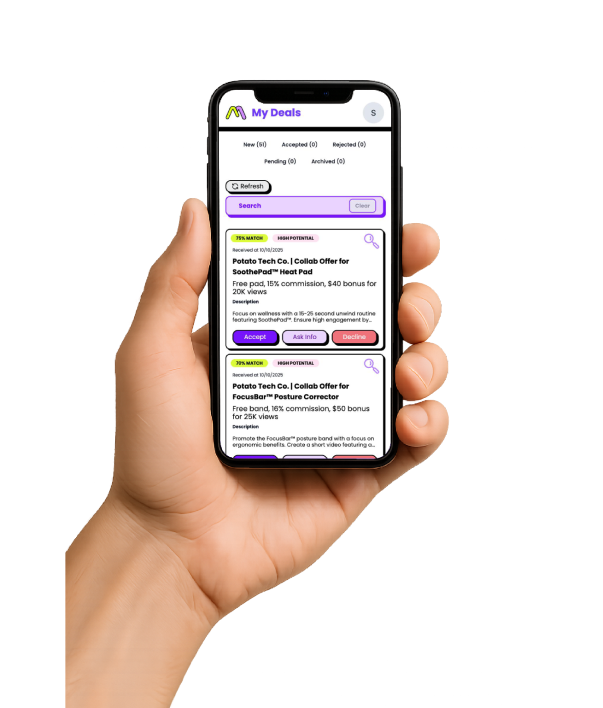 App interface mockup